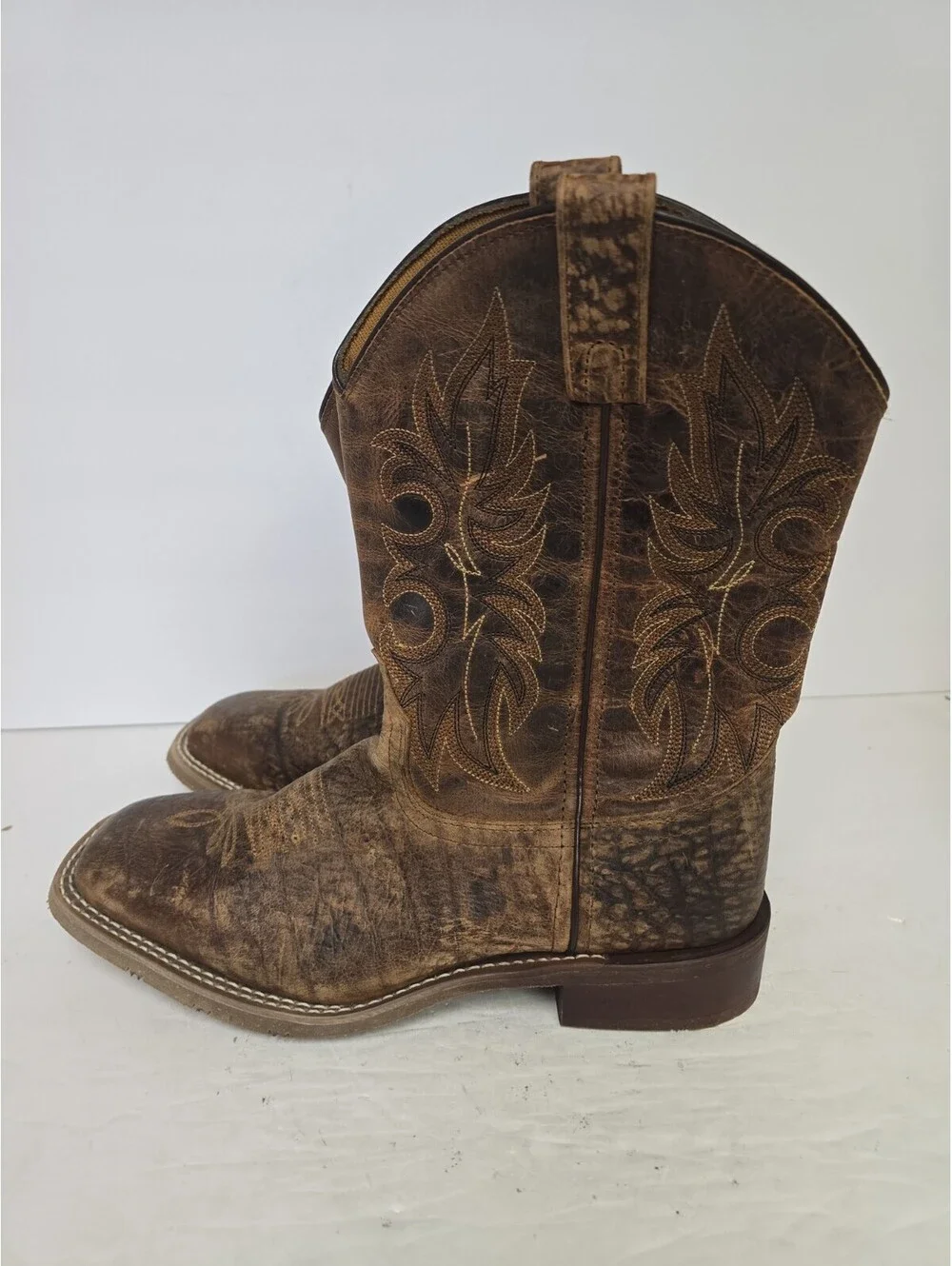 Laredo Men's 7835 Rancher Stockman Square Soft Toe Western Boot Brown Size 10D